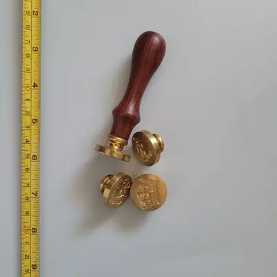 Wax Seal Stamp Set with 4 Stamps, Spoon and Wax