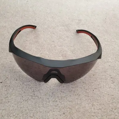 3M Safety Glasses, Black Frame with Red Accent, Gray Lens, Anti-Fog photo 2