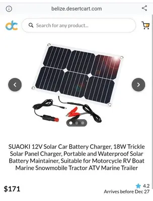 Suaoki 18W 18V Solar Panel Car Battery Charger with Lighter Plug photo 2