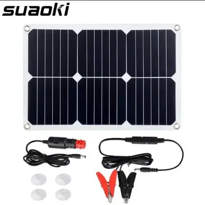 Suaoki 18W 18V Solar Panel Car Battery Charger with Lighter Plug