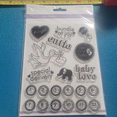 MultiCraft Clear Stamps 5.5 x 7 in: Wedding, Tools, Newborn photo 4