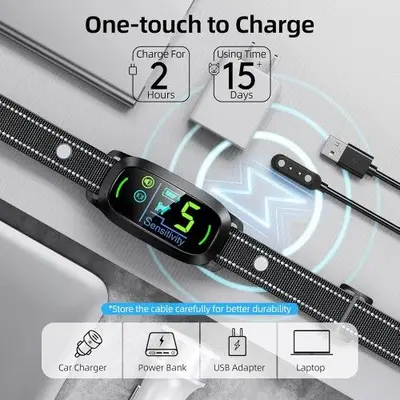 Rechargeable Smart Dog Bark Collar for All Sizes, 5 Sensitivity Levels photo 5