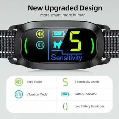 Rechargeable Smart Dog Bark Collar for All Sizes, 5 Sensitivity Levels photo 3