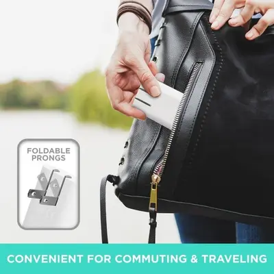 iHome 20W USB-C and USB-A Dual-Port Wall Charger, Folding Prongs photo 4