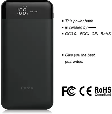20000mAh QC 3.0 Quick Charge Power Bank with 3 USB Outputs photo 6