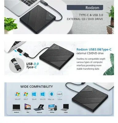 Rodzon USB 3.0 and Type-C External CD/DVD Drive photo 9