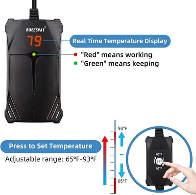 BOEESPAT 50W Adjustable Submersible Aquarium Heater photo 4