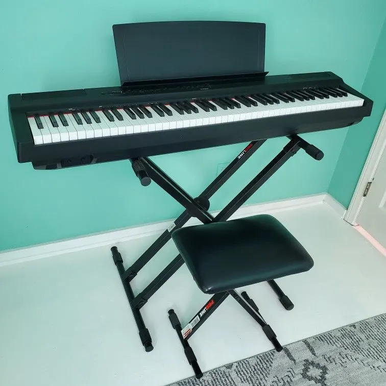 Yamaha P-125B Digital Piano with Proline PL4KD Double-Braced Stand