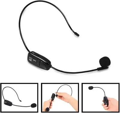 2.4G Wireless Headset Microphone Transmitter and Receiver, 40 m Range photo 4
