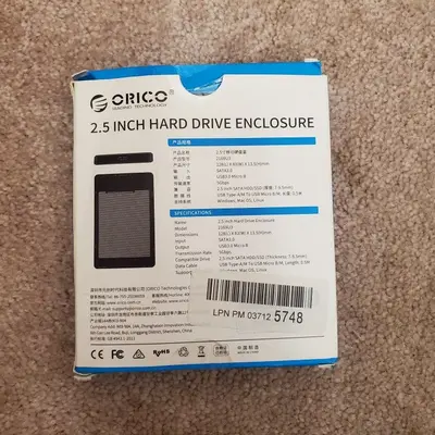ORICO USB 3.0 to SATA III Enclosure for 2.5" 7-9.5mm HDD/SSD photo 2