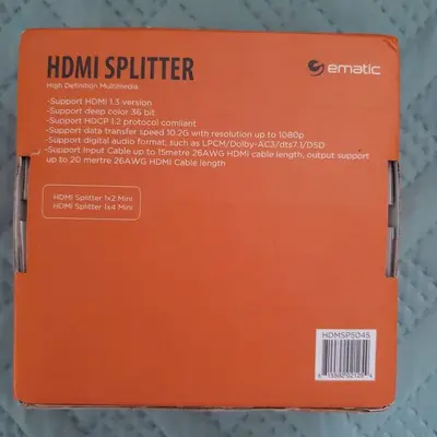 Ematic HDMI Splitter, 1 Input 4 Outputs, Full HD 1080p photo 2