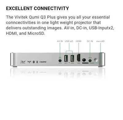 Vivitek Qumi Q3 Plus Ultra-Portable HD Pocket Projector, Red photo 10