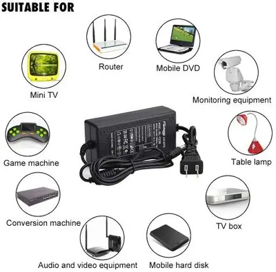 12V 4A 48W Power Adapter for LCD Monitors and LED Strips