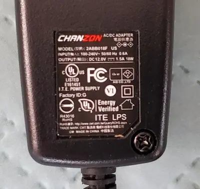Chanzon 12V 1.5A 18W Switching Power Supply Adapter photo 2