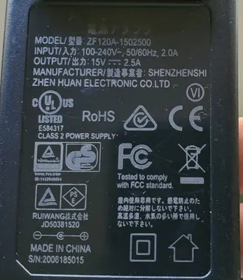 15V 2.5A AC Adapter Power Supply photo 2