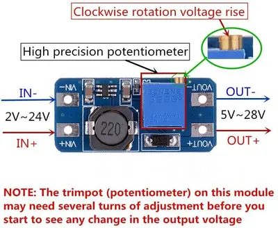 MT3608 2V-28V 2A DC-DC Step-Up Boost Converter photo 5