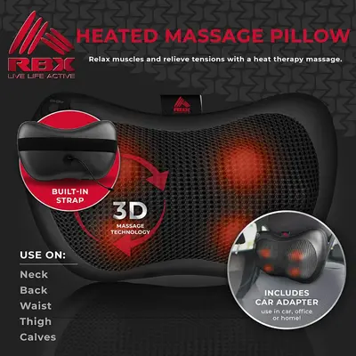 RBX Heated Neck and Back Massager with Chair and Car Attachments photo 3