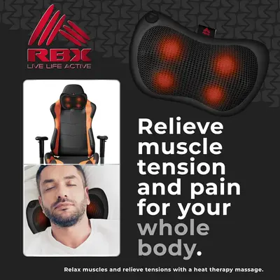 RBX Heated Neck and Back Massager with Chair and Car Attachments photo 4