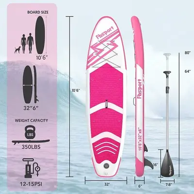 FBSport Leaf-Shaped Inflatable Paddle Board with SUP Accessories and Bag photo 5
