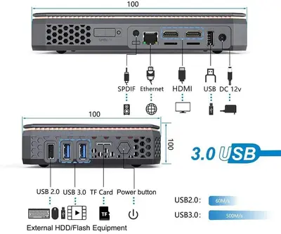 Mini PC T12, AMD A4-7210 Quad-Core, Windows 10 Pro, 4GB DDR3 photo 4