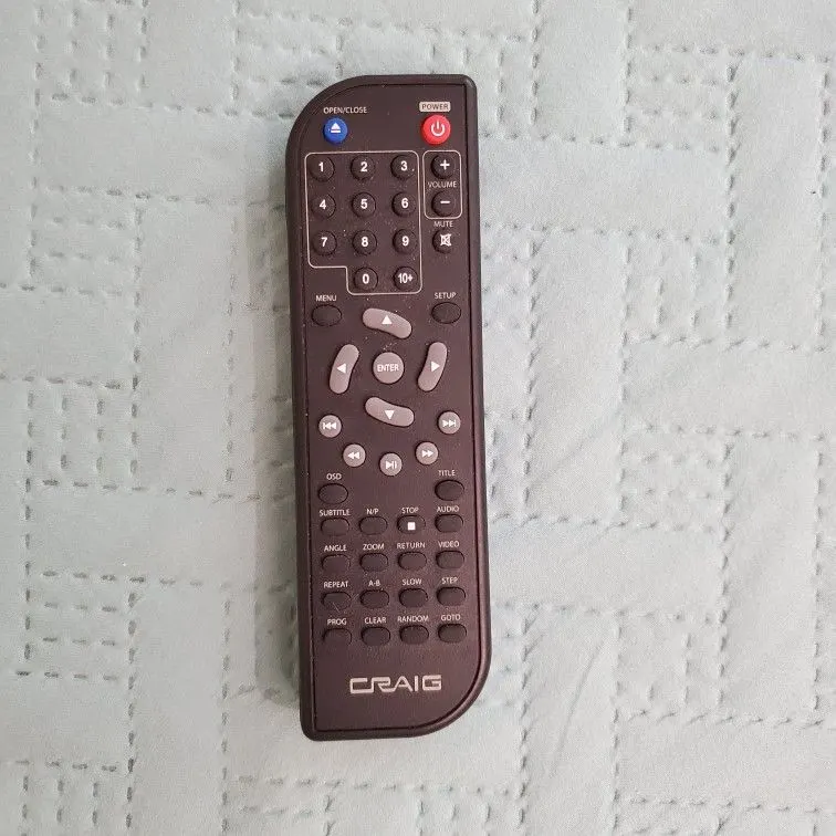 Remote for Craig CVD505, CVD401A, CVD512A Portable CD/DVD Player