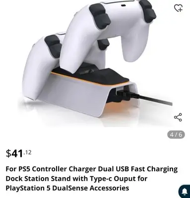 PS5 Controller Dual USB Fast Charging Dock Station photo 2