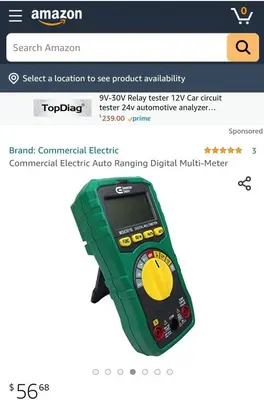 Commercial Electric MS8301B Auto-Ranging Digital Multimeter photo 3