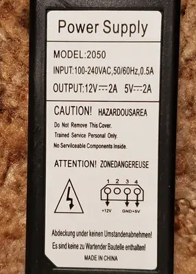 Universal 5V 2A and 12V 2A DC Power Supply #2050 photo 3