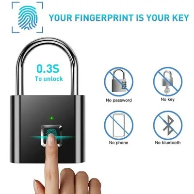 Fingerprint Smart Padlock, Keyless Anti-Theft Lock photo 3