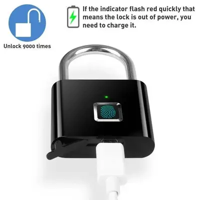 Fingerprint Smart Padlock, Keyless Anti-Theft Lock photo 5