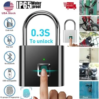Fingerprint Smart Padlock, Keyless Anti-Theft Lock photo 9
