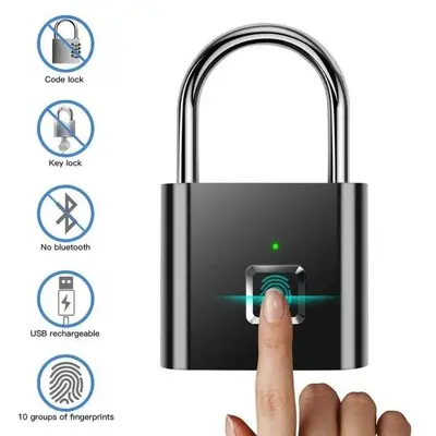 Fingerprint Smart Padlock, Keyless Anti-Theft Lock photo 7