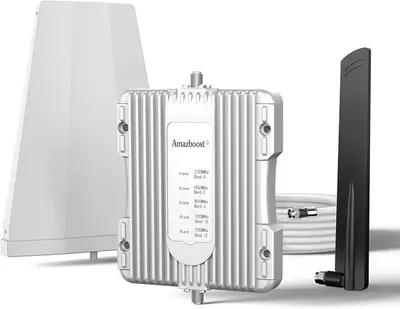 Amazboost Home Cell Phone Signal Booster, Up to 2,500 sq ft