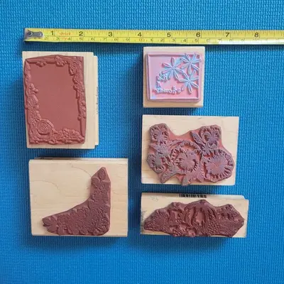Floral Decorative Stamp Set, 5 Pieces photo 2