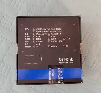 T6 Mini PC Stick, Fanless, Windows 10, Intel Atom photo 2