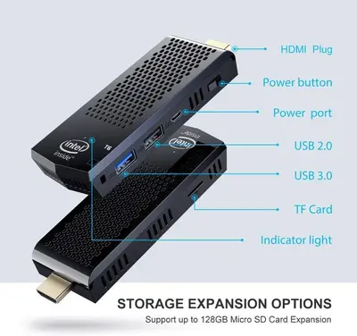 T6 Mini PC Stick, Fanless, Windows 10, Intel Atom photo 6