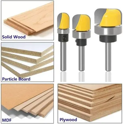3-Piece 1/4" Shank Bowl and Tray Router Bit Set with Bearing photo 5