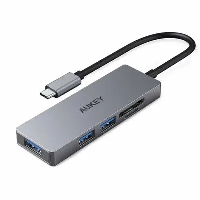 CB-C63 USB-C to 3-Port USB 3.0 Aluminum Hub with Card Reader