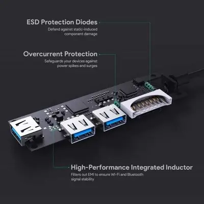 CB-C63 USB-C to 3-Port USB 3.0 Aluminum Hub with Card Reader photo 4