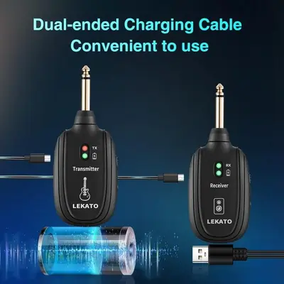 LEKATO A8 Wireless Guitar System, 4 Channels, Rechargeable photo 7