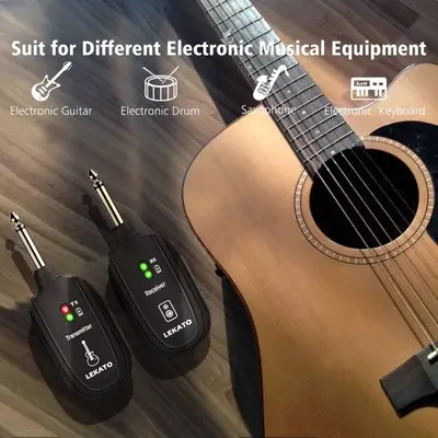 LEKATO A8 Wireless Guitar System, 4 Channels, Rechargeable photo 10