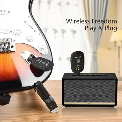 LEKATO A8 Wireless Guitar System, 4 Channels, Rechargeable photo 9