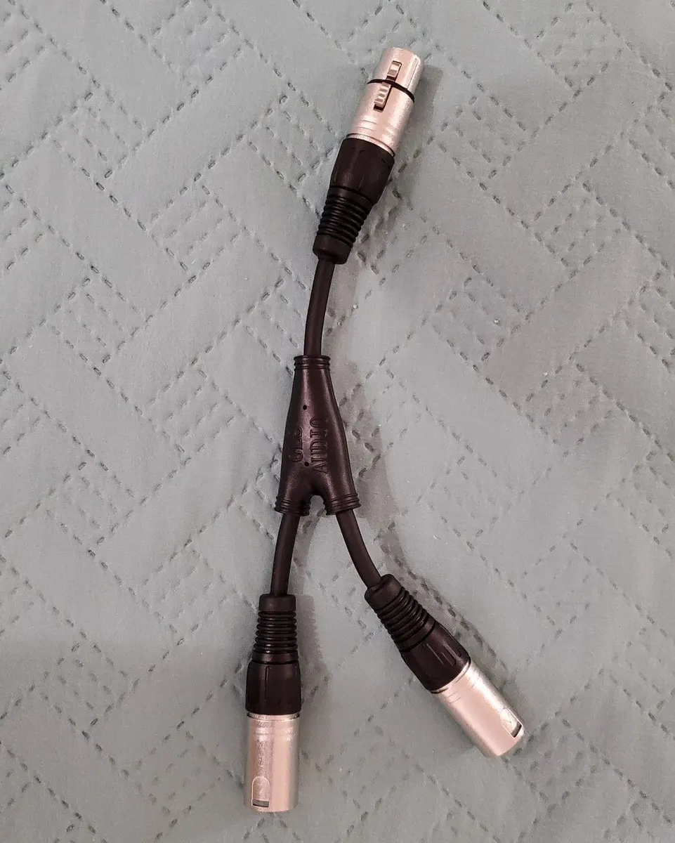 XLR Female to Dual XLR Male Y Cable, 6 in