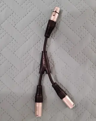 XLR Female to Dual XLR Male Y Cable, 6 in