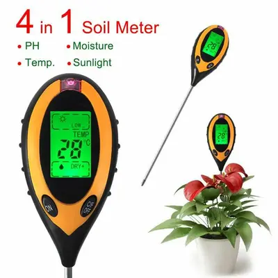 4-in-1 Digital Soil pH, Moisture, Sunlight and Temperature Meter photo 5