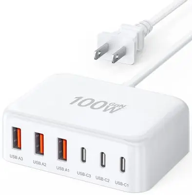 100W GaN 6-Port USB-C Fast Charging Station