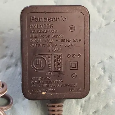 Original Panasonic PNLV226 AC Adapter, 5.5V 0.5A, for KX-TGFA Phones photo 2