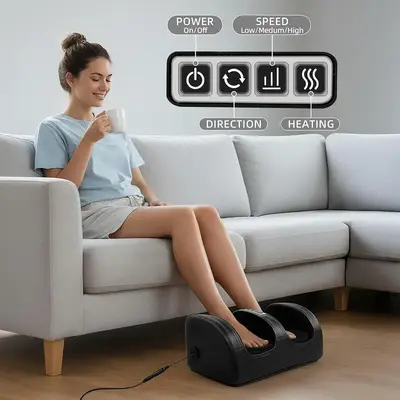 Heated Foot and Leg Massager with Roller, 3 Modes photo 5