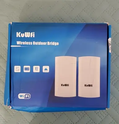 KuWFi 2-Pack 5.8G 900Mbps Long-Range WiFi Bridge, 2-3 km