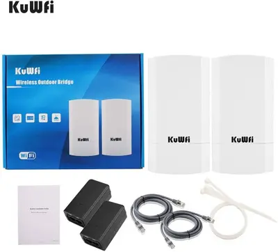 KuWFi 2-Pack 5.8G 900Mbps Long-Range WiFi Bridge, 2-3 km photo 8